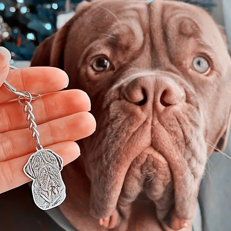 Custom Pet Portrait Memorial Photo Keychain - Image 6