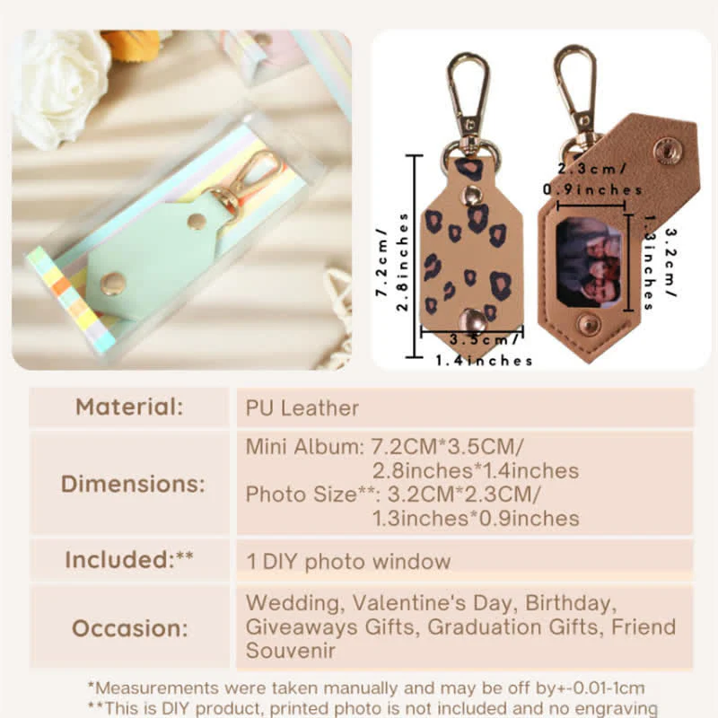 Custom Photo Birthday Anniversary Partner Leather Keychain - Image 4