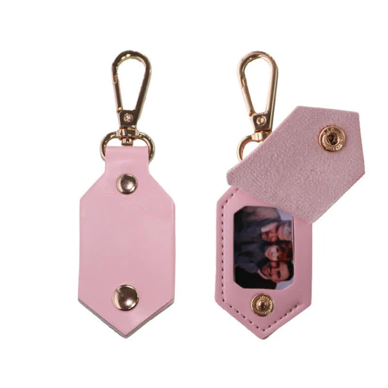 Custom Photo Birthday Anniversary Partner Leather Keychain - Image 5