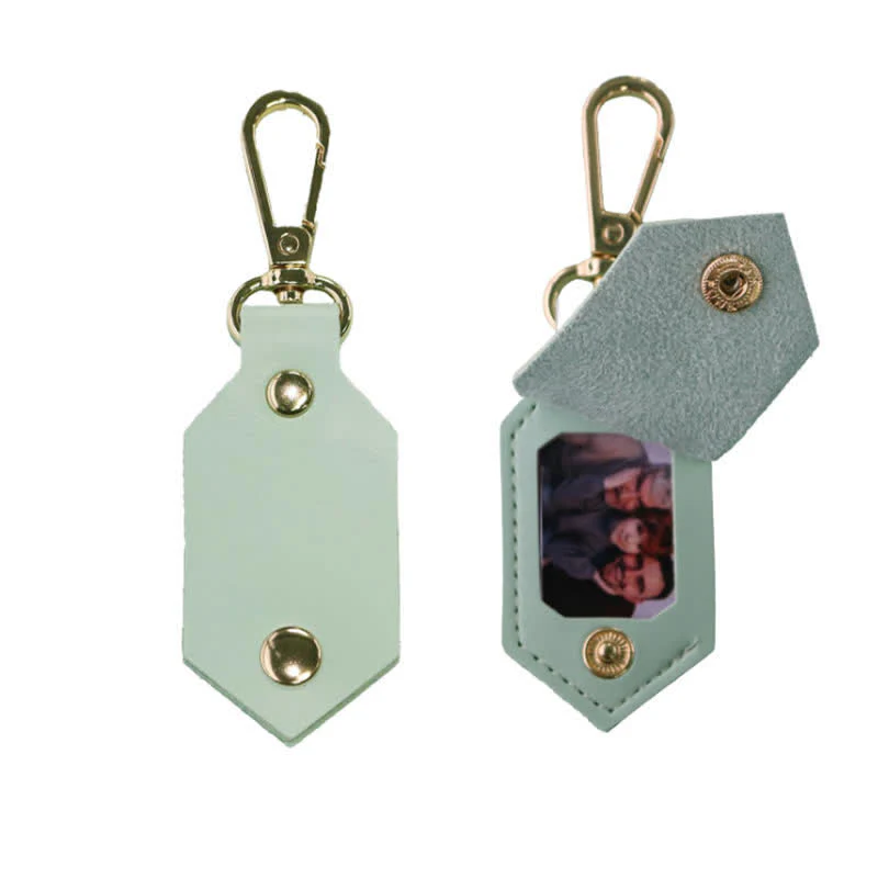 Custom Photo Birthday Anniversary Partner Leather Keychain - Image 6
