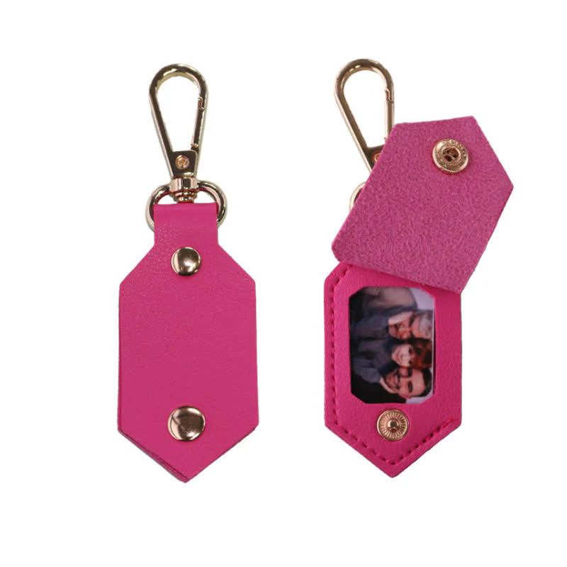 Custom Photo Birthday Anniversary Partner Leather Keychain - Image 8