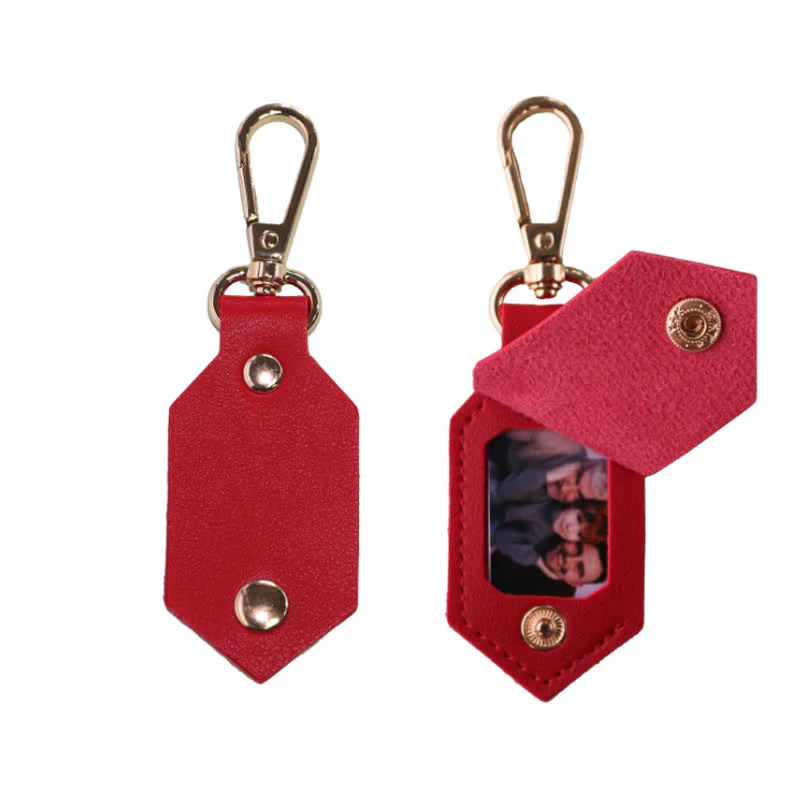 Custom Photo Birthday Anniversary Partner Leather Keychain - Image 9