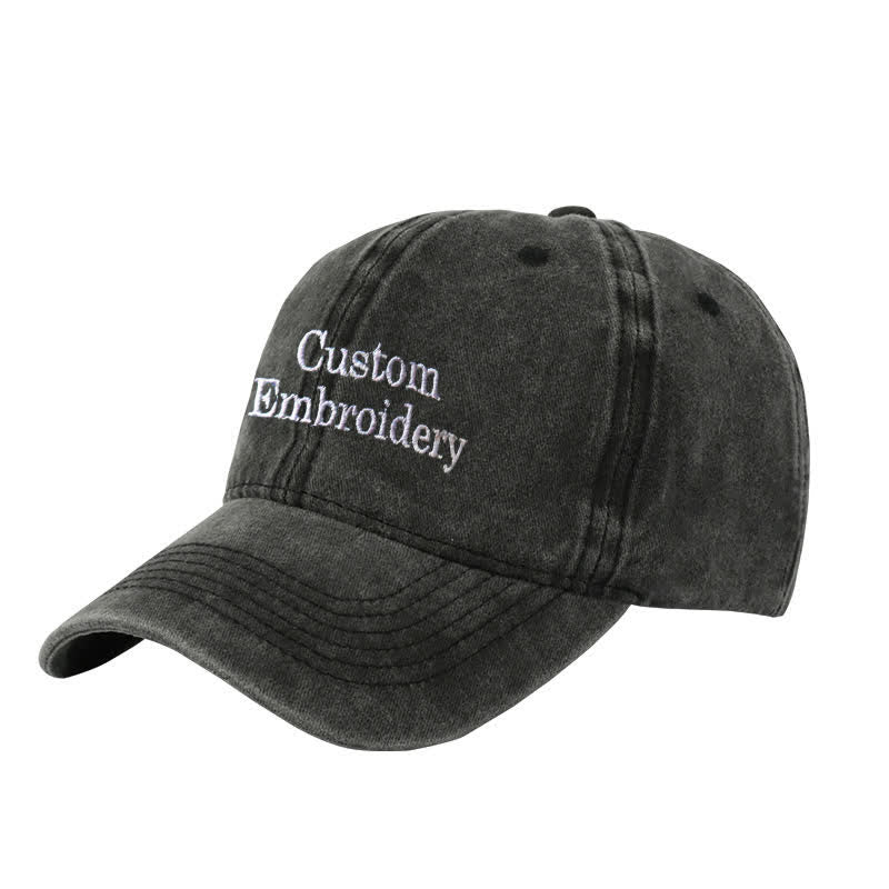 Custom Text Personalized Embroidered Adjustable Baseball Cap - Image 2