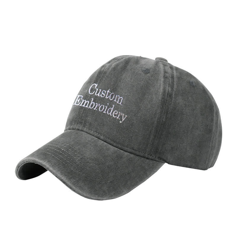 Custom Text Personalized Embroidered Adjustable Baseball Cap - Image 3