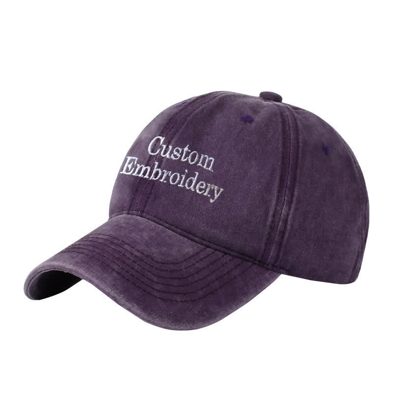 Custom Text Personalized Embroidered Adjustable Baseball Cap - Image 9