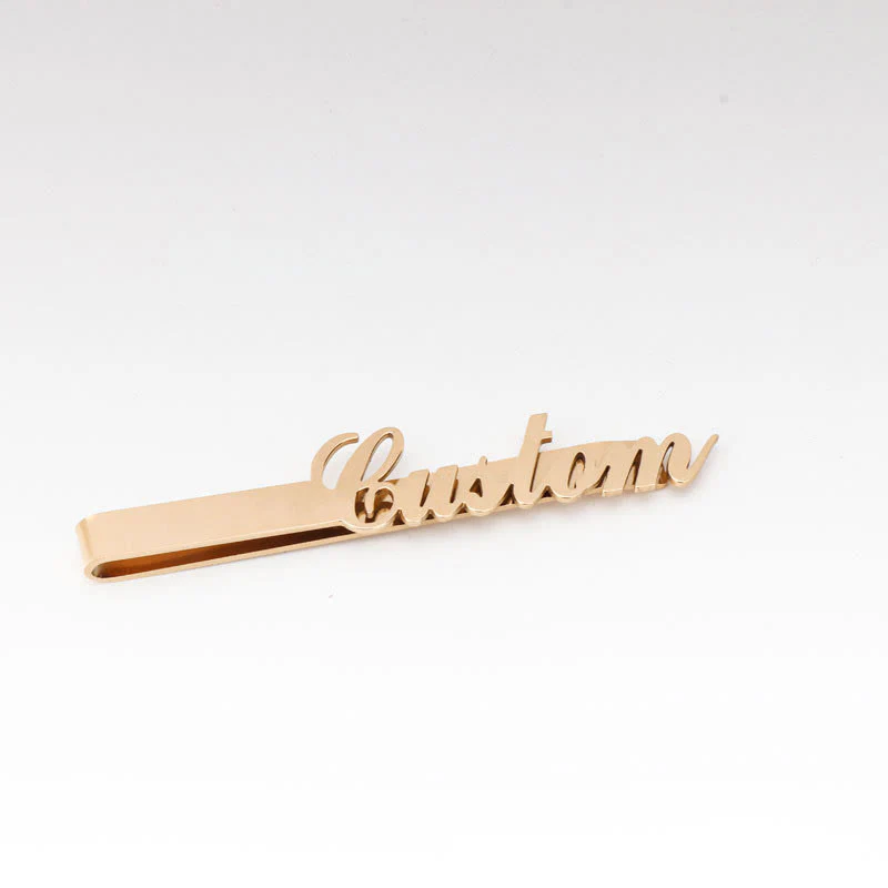Custom Your Name Wedding Tie Bar For Suit - Image 10