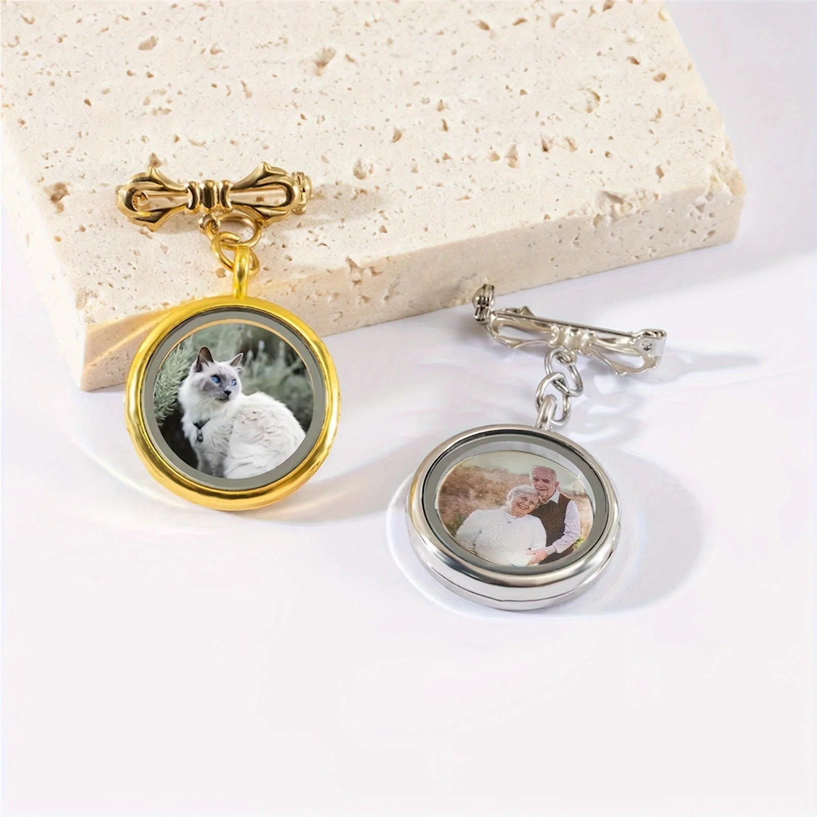 Custom Your Photo Bow Brooch Memorial Metal Brooch - Image 10
