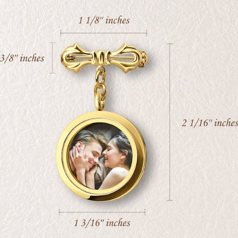 Custom Your Photo Bow Brooch Memorial Metal Brooch - Image 11