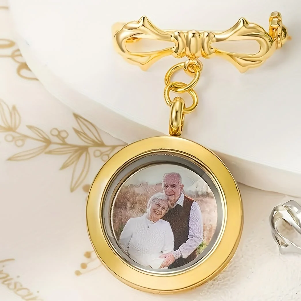 Custom Your Photo Bow Brooch Memorial Metal Brooch - Image 8
