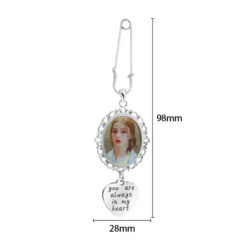 Custom Your Photos Brooch With Warm Taxt Wedding Gift - Image 6