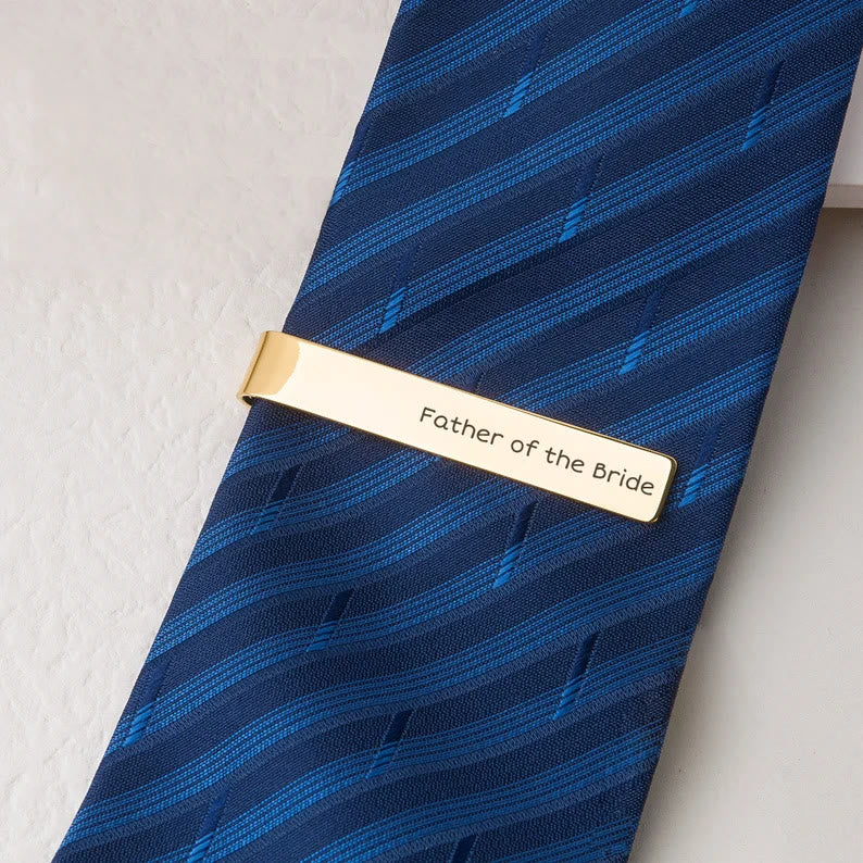 Custom Your Text Wedding Tie Bar For Neckties - Image 2
