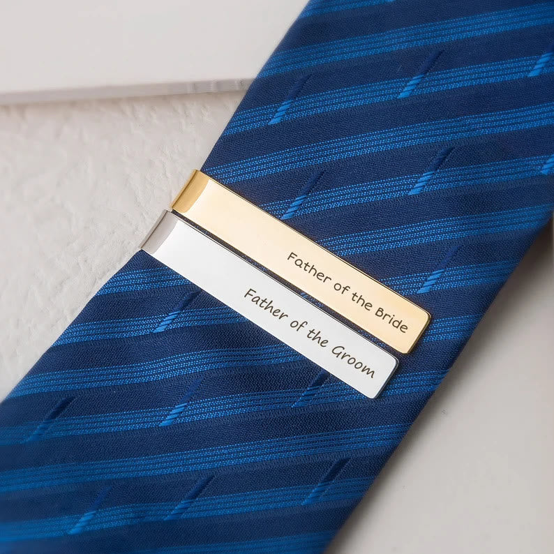 Custom Your Text Wedding Tie Bar For Neckties - Image 4