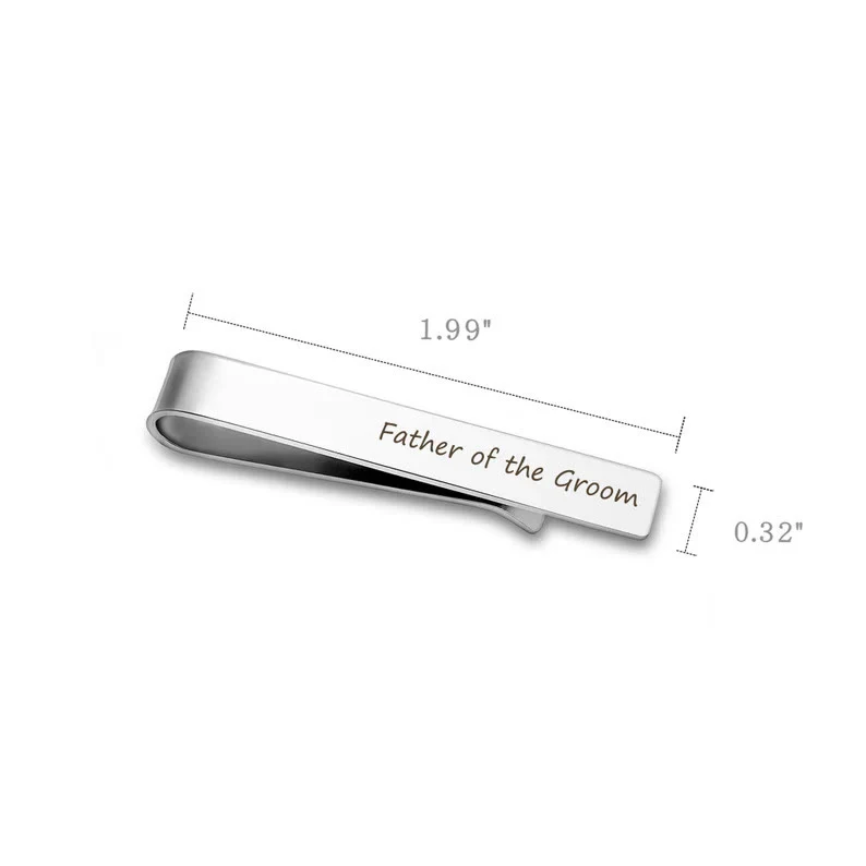 Custom Your Text Wedding Tie Bar For Neckties - Image 7