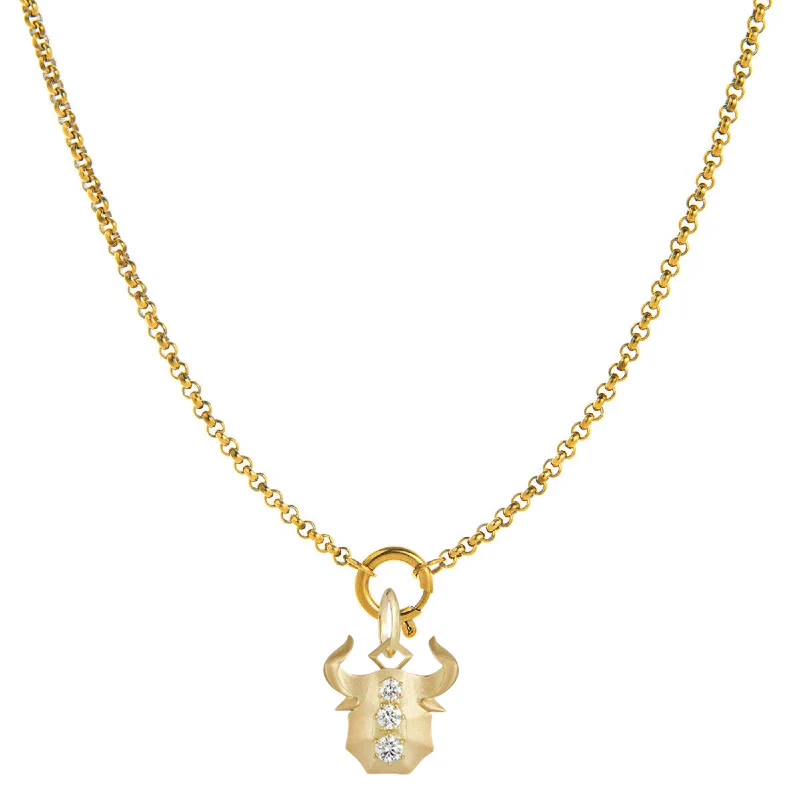 Diamond-Embellished Zodiac Symbol Necklace - Image 3