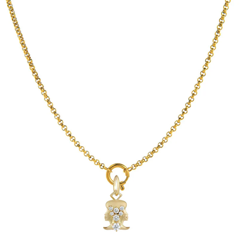 Diamond-Embellished Zodiac Symbol Necklace - Image 4