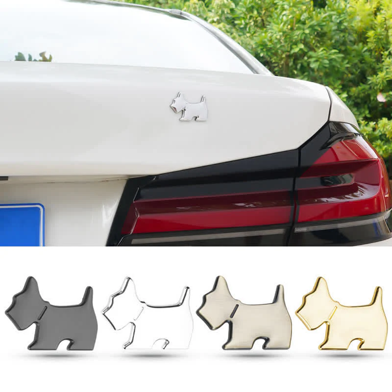 Cute Dog Metal Sticker Car Badge For Pet Lovers