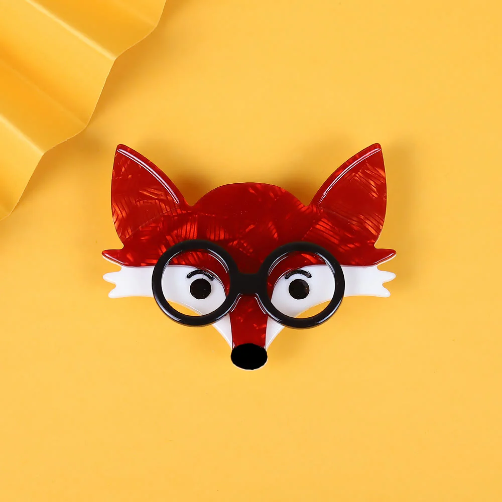 Unisex&Cute Fox Head Handmade Acrylic Brooch
