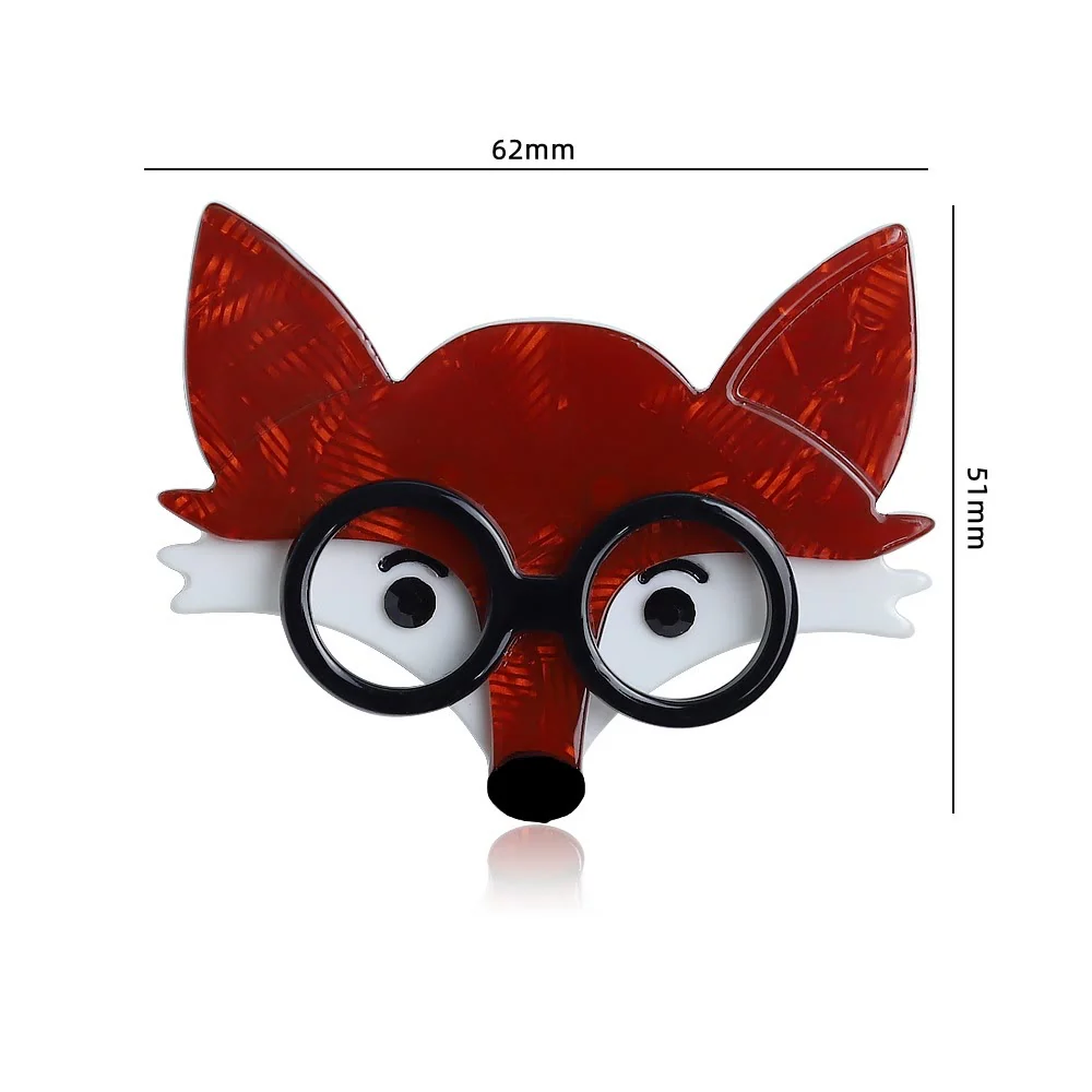 Unisex&Cute Fox Head Handmade Acrylic Brooch - Image 5