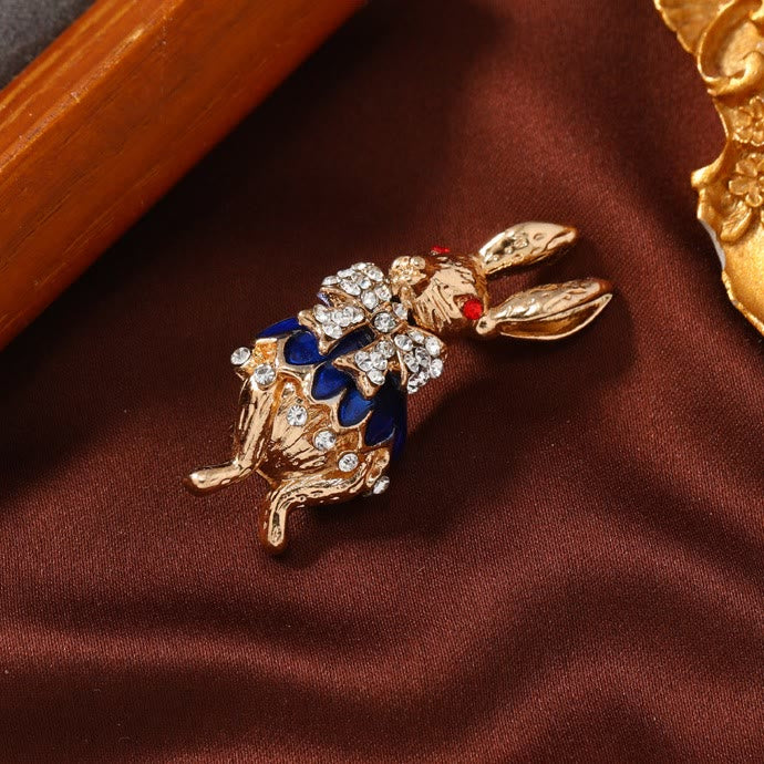 Cute Glaze Rhinestone Rabbit Brooch Shirt Accessories - Image 7