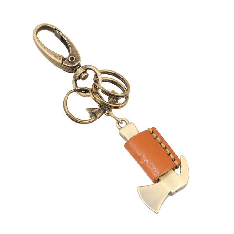 Cute Mini Hammer Bow Knot Leather Keychain - Image 2