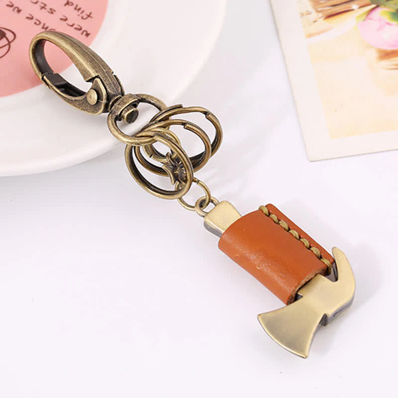 Cute Mini Hammer Bow Knot Leather Keychain - Image 3