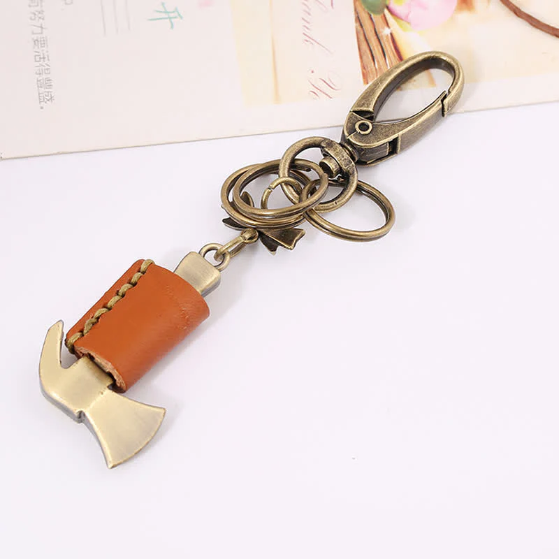 Cute Mini Hammer Bow Knot Leather Keychain - Image 5