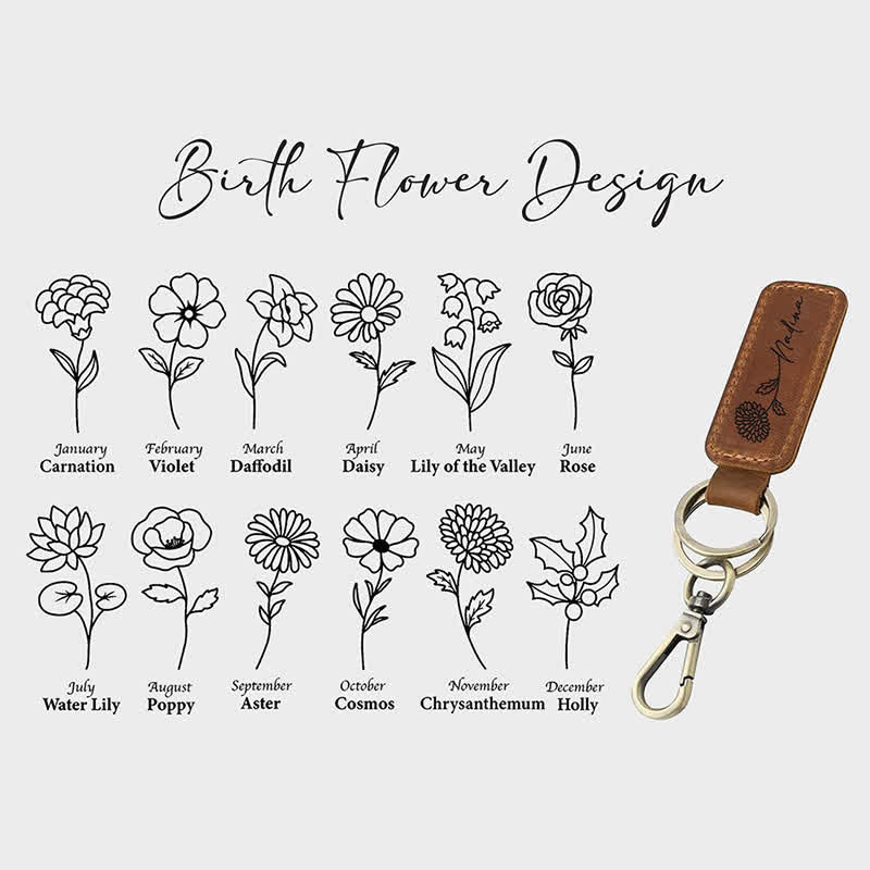 Cutsom Engraved Personalized Gift Leather Keychain - Image 3
