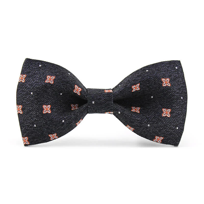 Men's Dark Gray & Burgundy Lucky Stars Silk Bow Tie - Image 6
