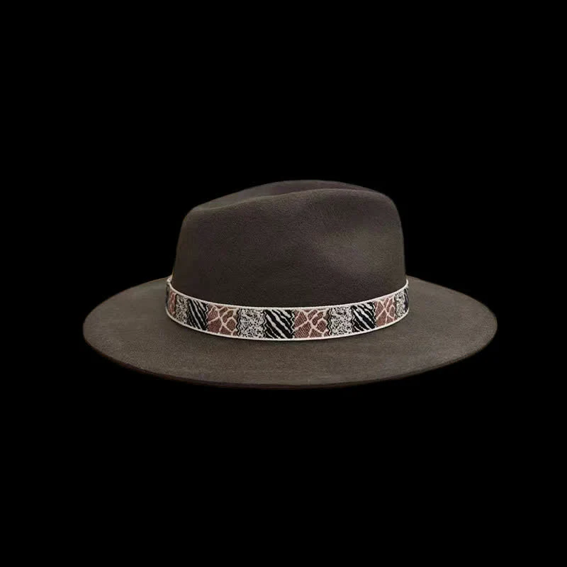 Dark Green Exotic Design Band with Feather Cowboy Hat - Image 3