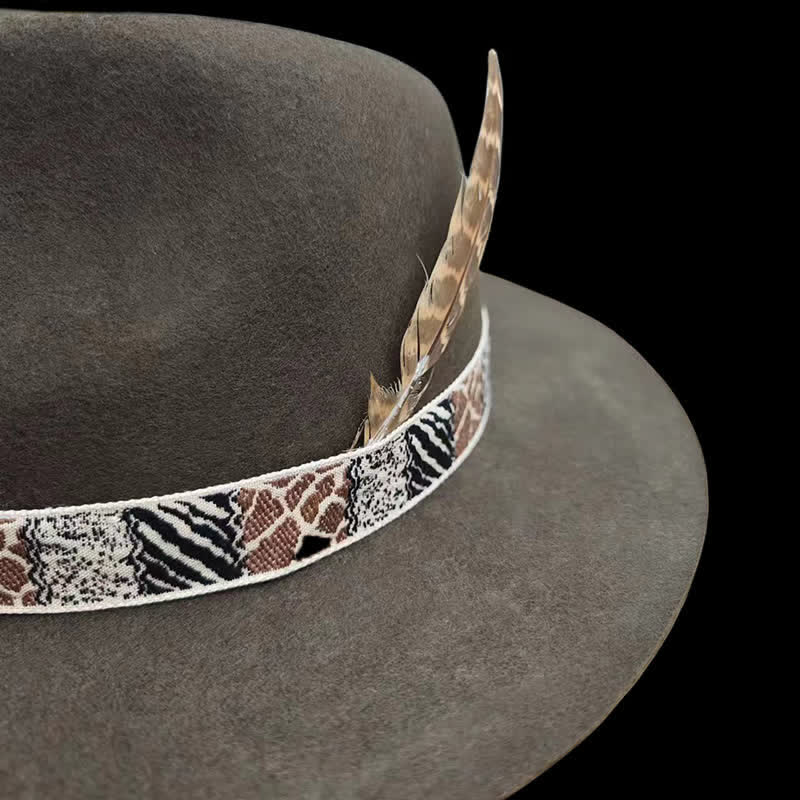 Dark Green Exotic Design Band with Feather Cowboy Hat - Image 6