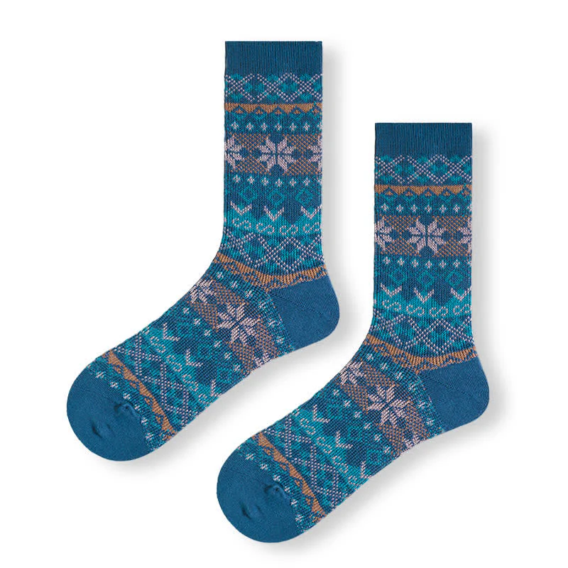 Dazzeling Retro Native Style Cotton Crew Socks - Image 13