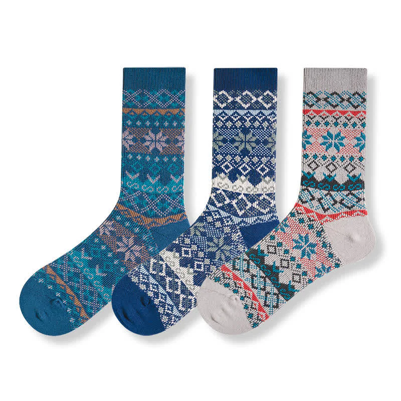 Dazzeling Retro Native Style Cotton Crew Socks - Image 2