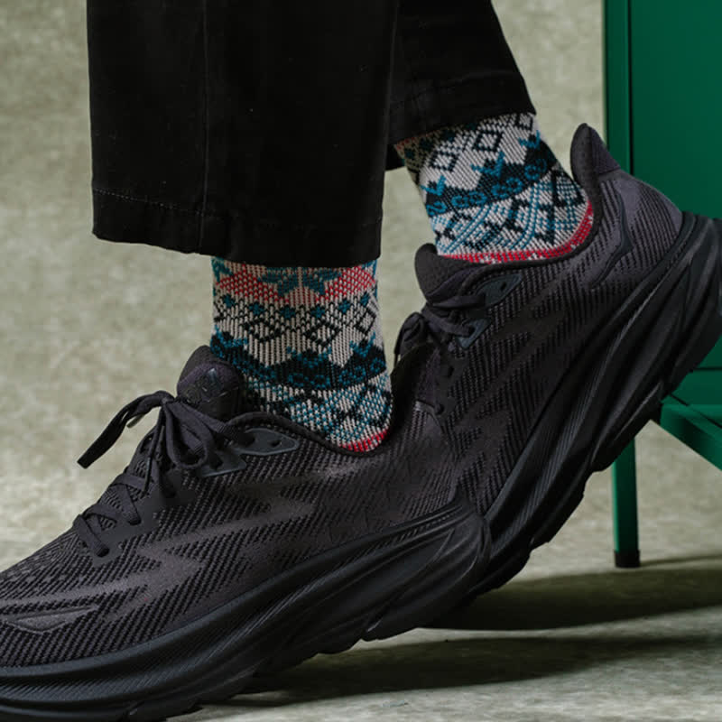 Dazzeling Retro Native Style Cotton Crew Socks - Image 5