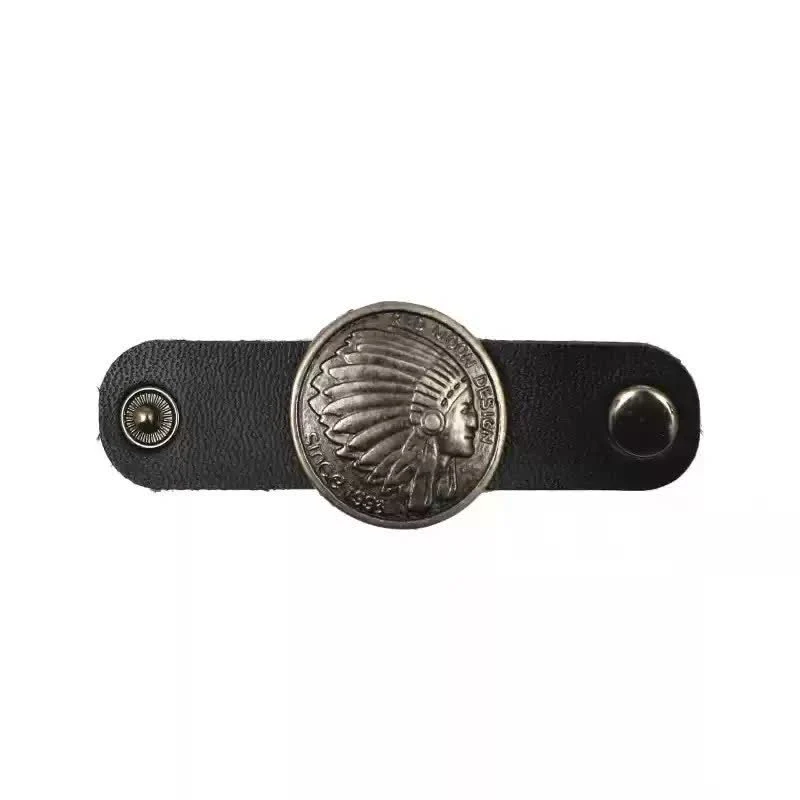 Decoration Round Carved Leather Scarf Buckle - Image 5