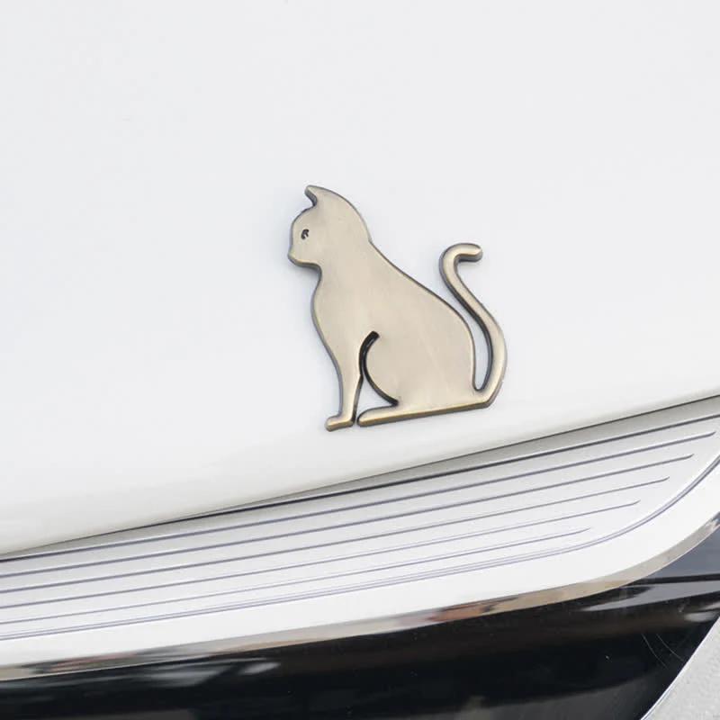 Decorative Cute Cat Pet Metal Sticker Car Badge - Image 9