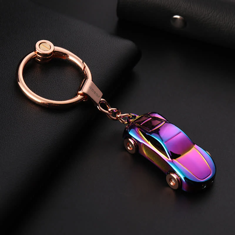 Decorative LED Light Effect Car Shape Keychain - Image 2