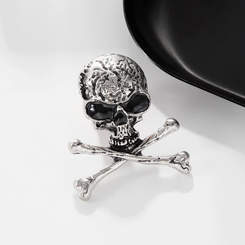 Decorative Punk Skull Crossbone Pirate Brooch - Image 8