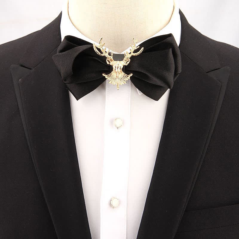 Deer Head Metal Decor Festive Holiday Bow Tie