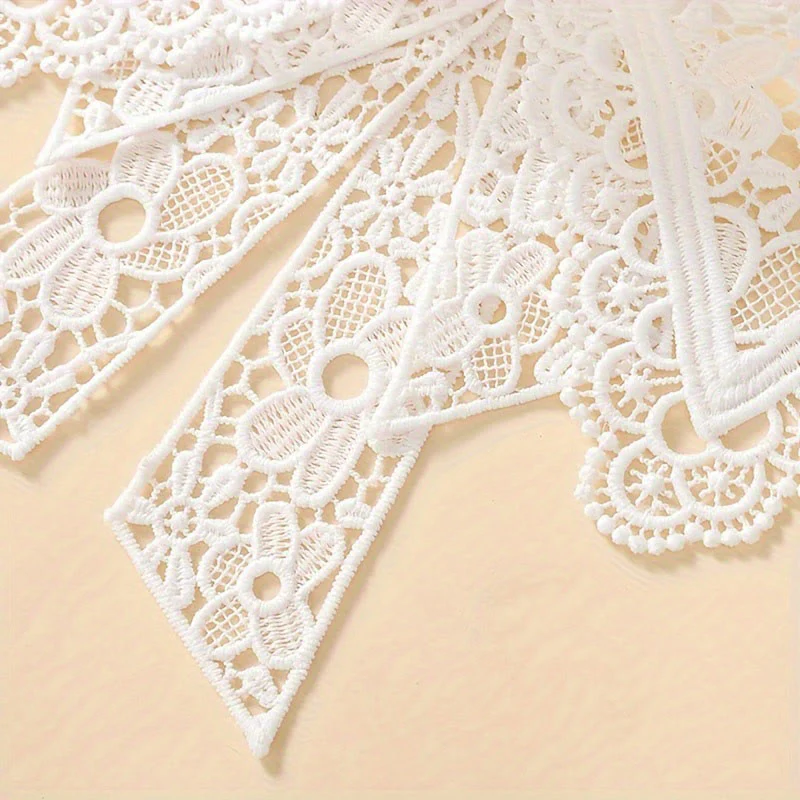 Detachable Half Shirt Blouse Floral Lace False Collar - Image 10