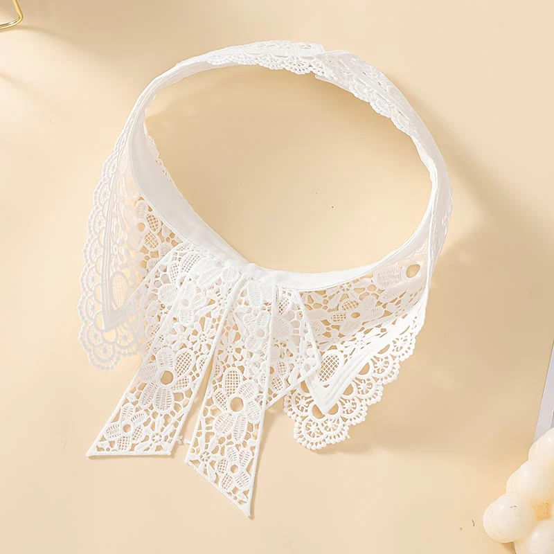 Detachable Half Shirt Blouse Floral Lace False Collar - Image 11