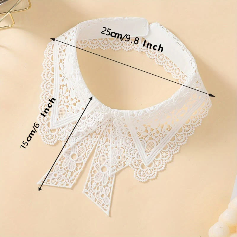 Detachable Half Shirt Blouse Floral Lace False Collar - Image 12