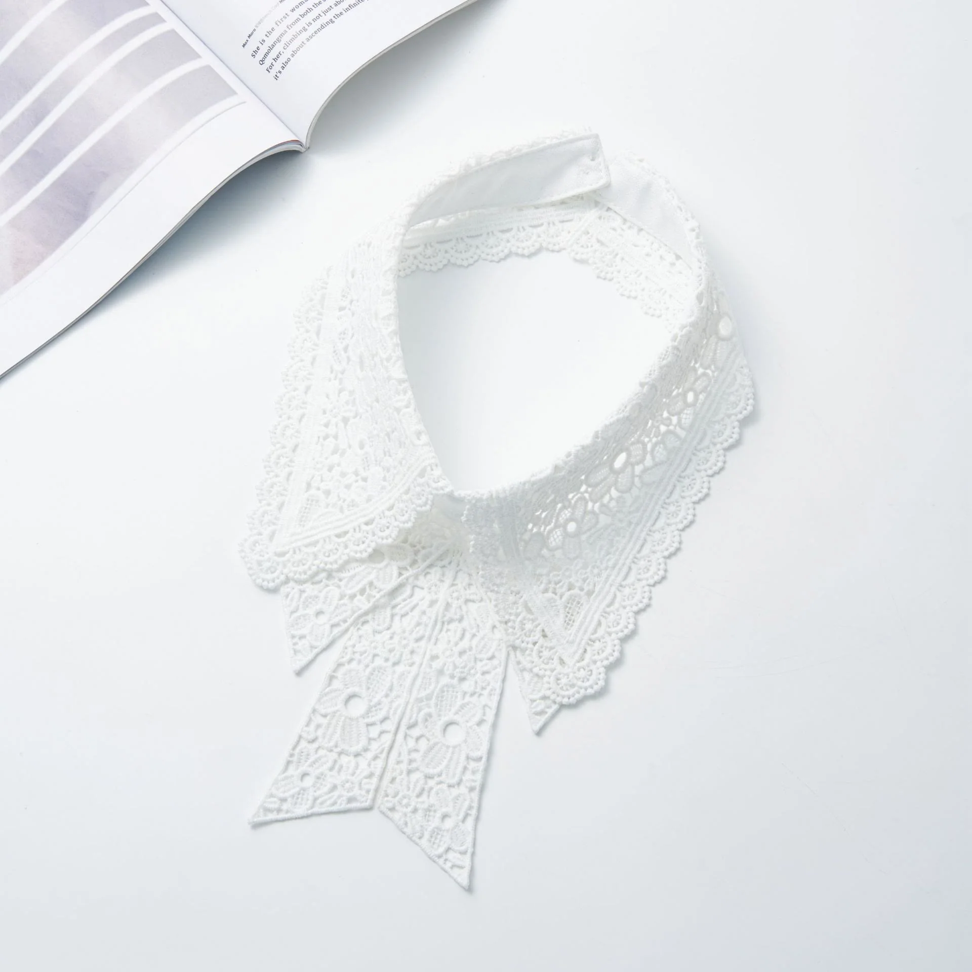 Detachable Half Shirt Blouse Floral Lace False Collar - Image 13