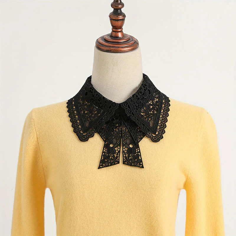 Detachable Half Shirt Blouse Floral Lace False Collar - Image 4