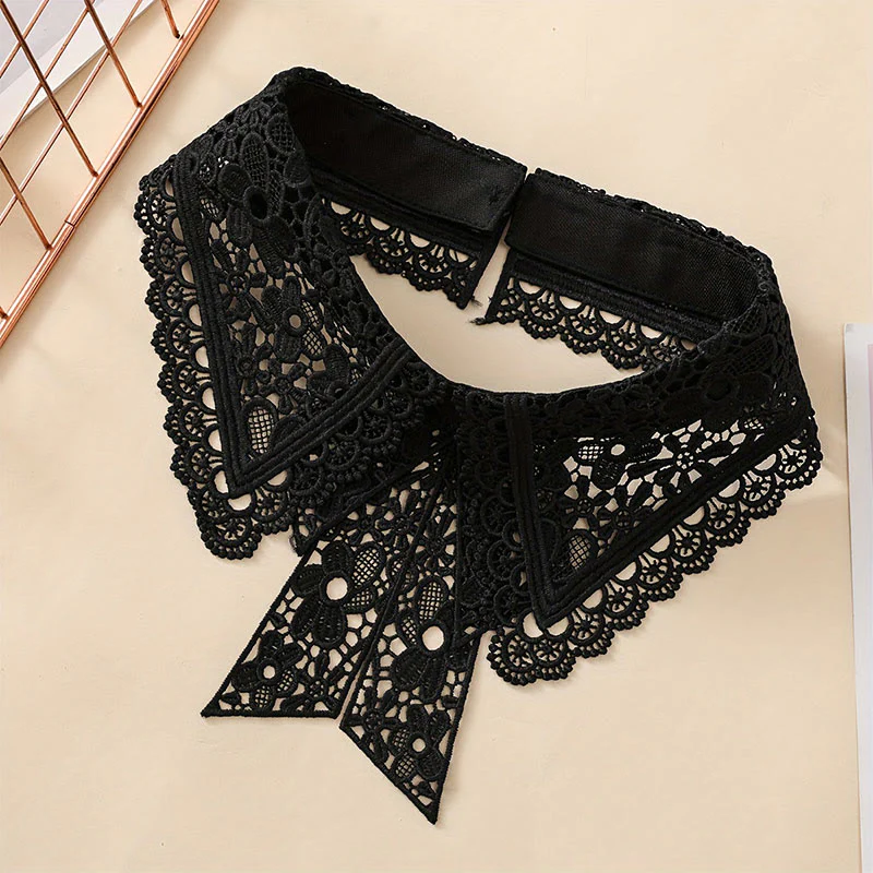 Detachable Half Shirt Blouse Floral Lace False Collar - Image 6