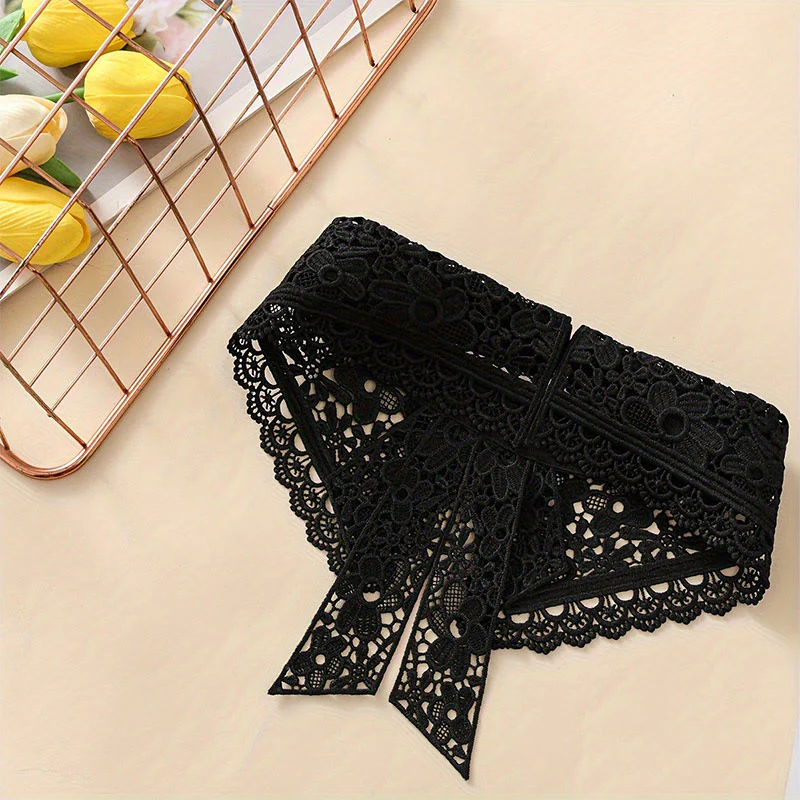 Detachable Half Shirt Blouse Floral Lace False Collar - Image 7