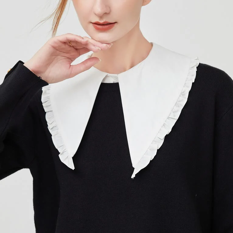 Detachable Half Shirt Blouse Large Lapel False Collar - Image 2