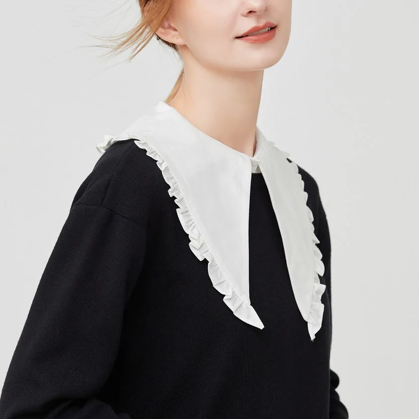 Detachable Half Shirt Blouse Large Lapel False Collar - Image 4