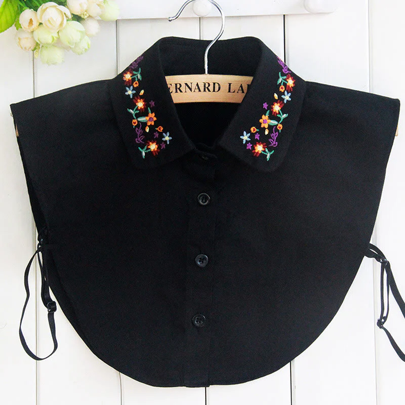 Detachable Lapel Shirt Embroidered Flower Fake Collar - Image 4