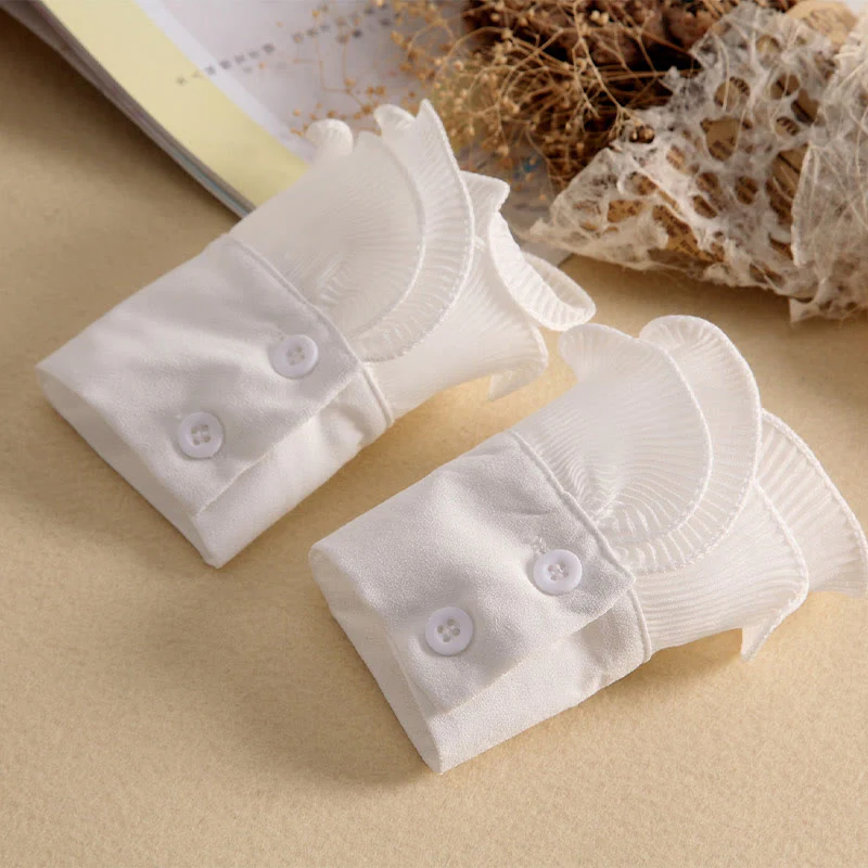 Detachable Lapel Shirt Ruffled Stand Fake Collar With Sleeve - Image 13