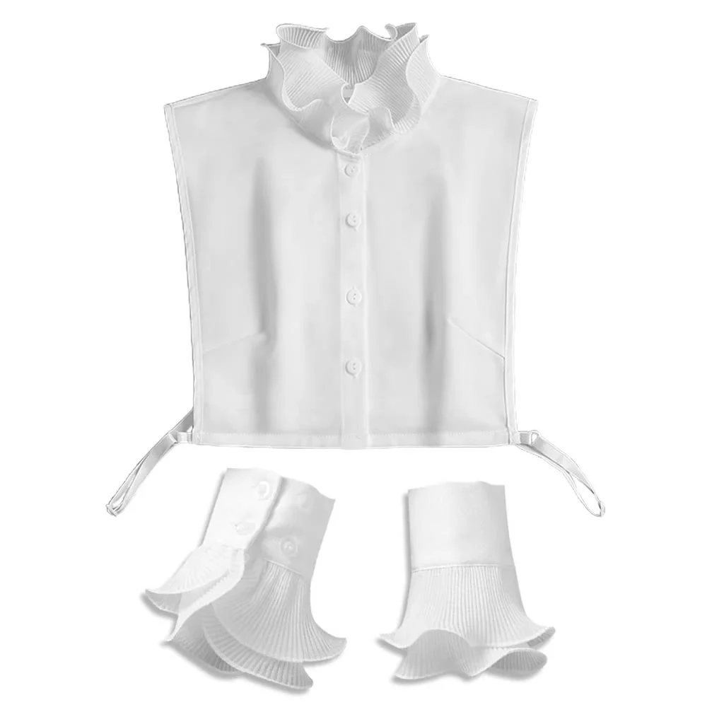 Detachable Lapel Shirt Ruffled Stand Fake Collar With Sleeve - Image 17